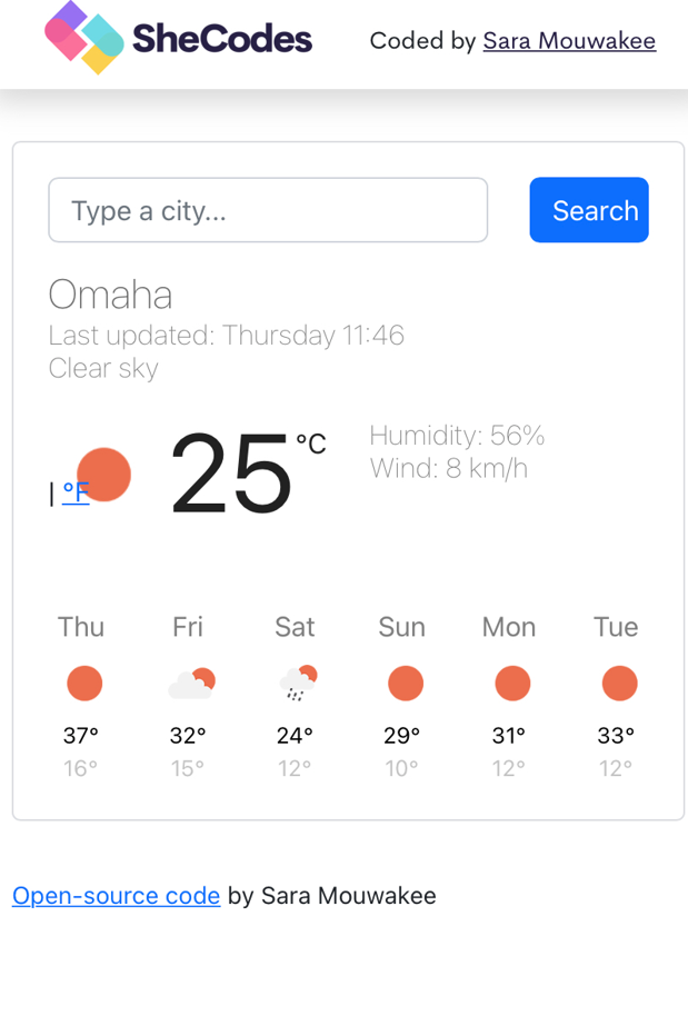 Weather App project preview